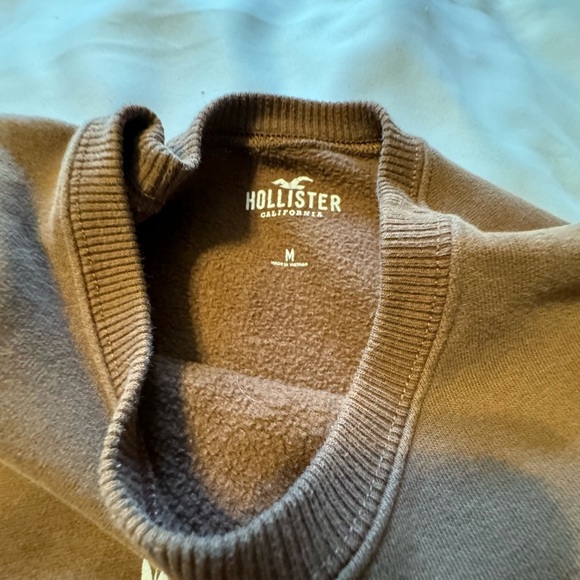 Hollister Los Angeles Crewneck Sweatshirt Brown Oversized Y2K Preppy Size M - Picture 6 of 7